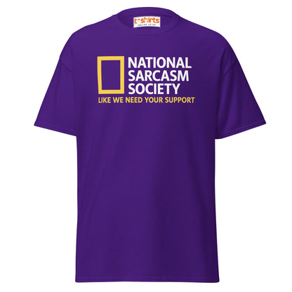 National Sarcasm Society Funny Parody T-Shirt - Purple - T-Shirts Online