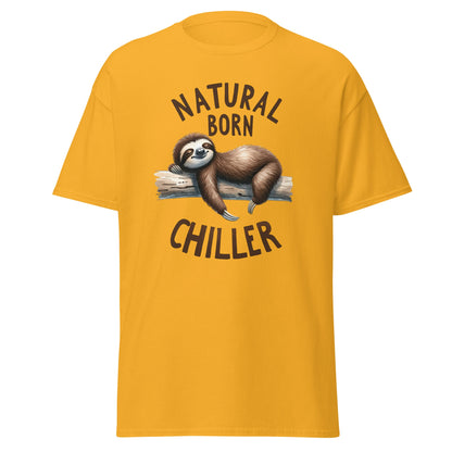 Natural Born Chiller | Sloth T-Shirt - Gold - T-Shirts Online