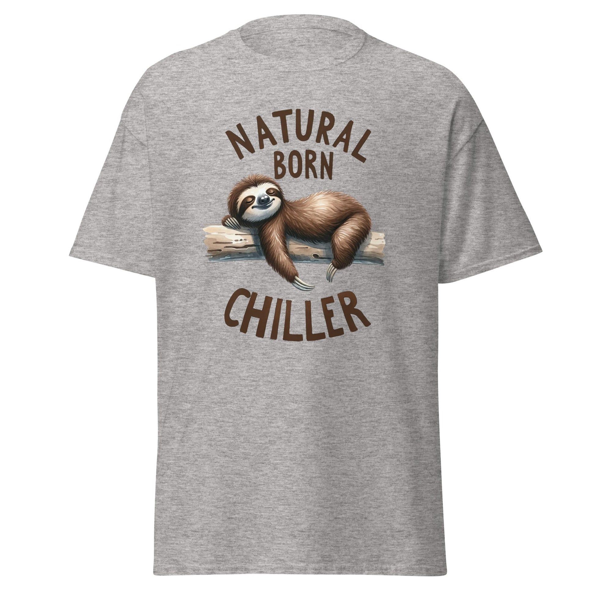 Natural Born Chiller | Sloth T-Shirt - Sport Grey - T-Shirts Online
