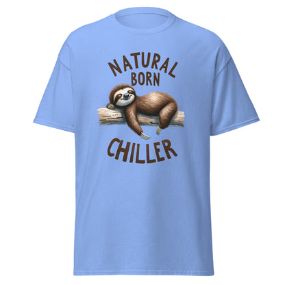 Natural Born Chiller | Sloth T-Shirt - Carolina Blue - T-Shirts Online