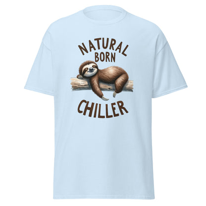 Natural Born Chiller | Sloth T-Shirt - Light Blue - T-Shirts Online