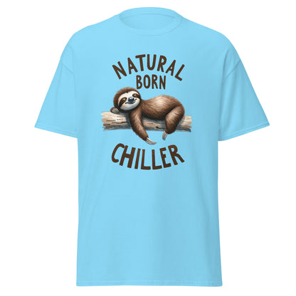 Natural Born Chiller | Sloth T-Shirt - Sky - T-Shirts Online