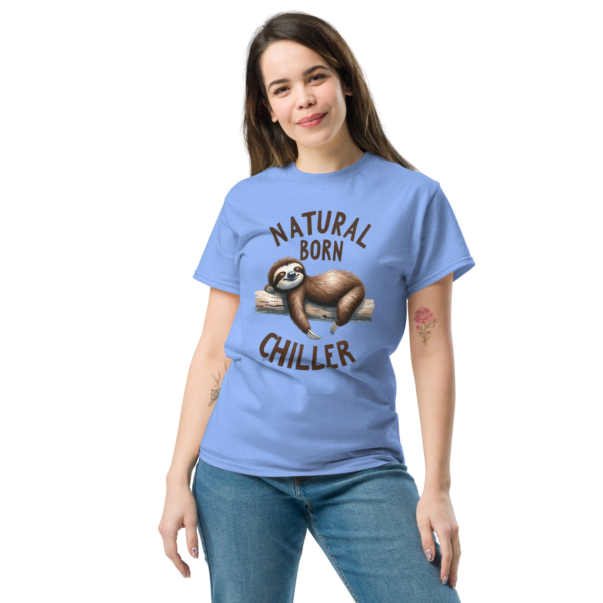 Natural Born Chiller | Sloth T-Shirt - Black - T-Shirts Online