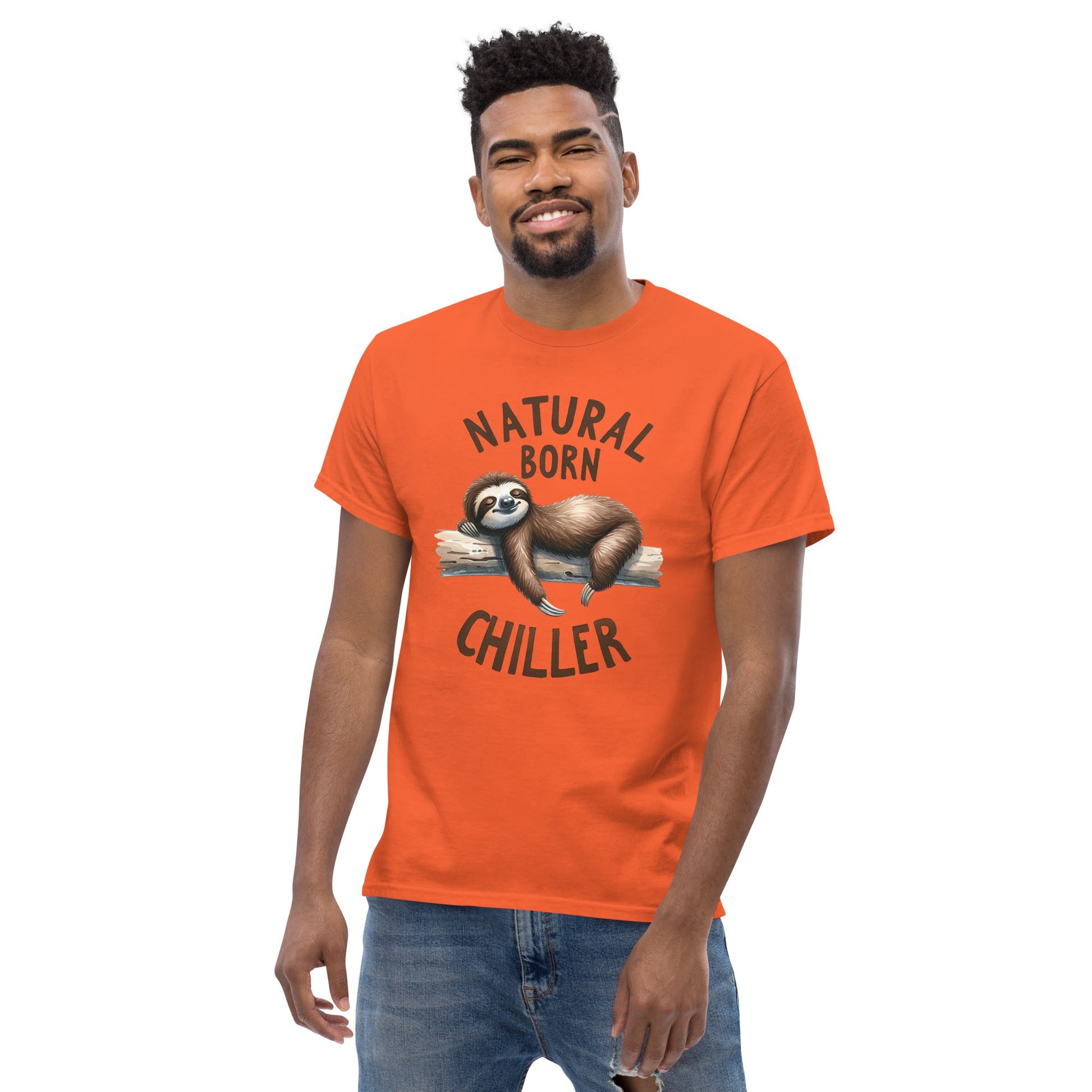 Natural Born Chiller | Sloth T-Shirt - Black - T-Shirts Online