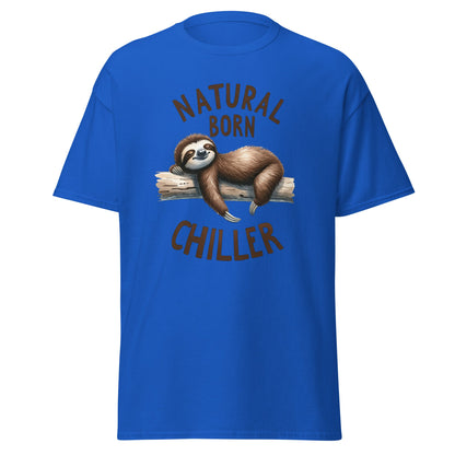 Natural Born Chiller | Sloth T-Shirt - Royal - T-Shirts Online