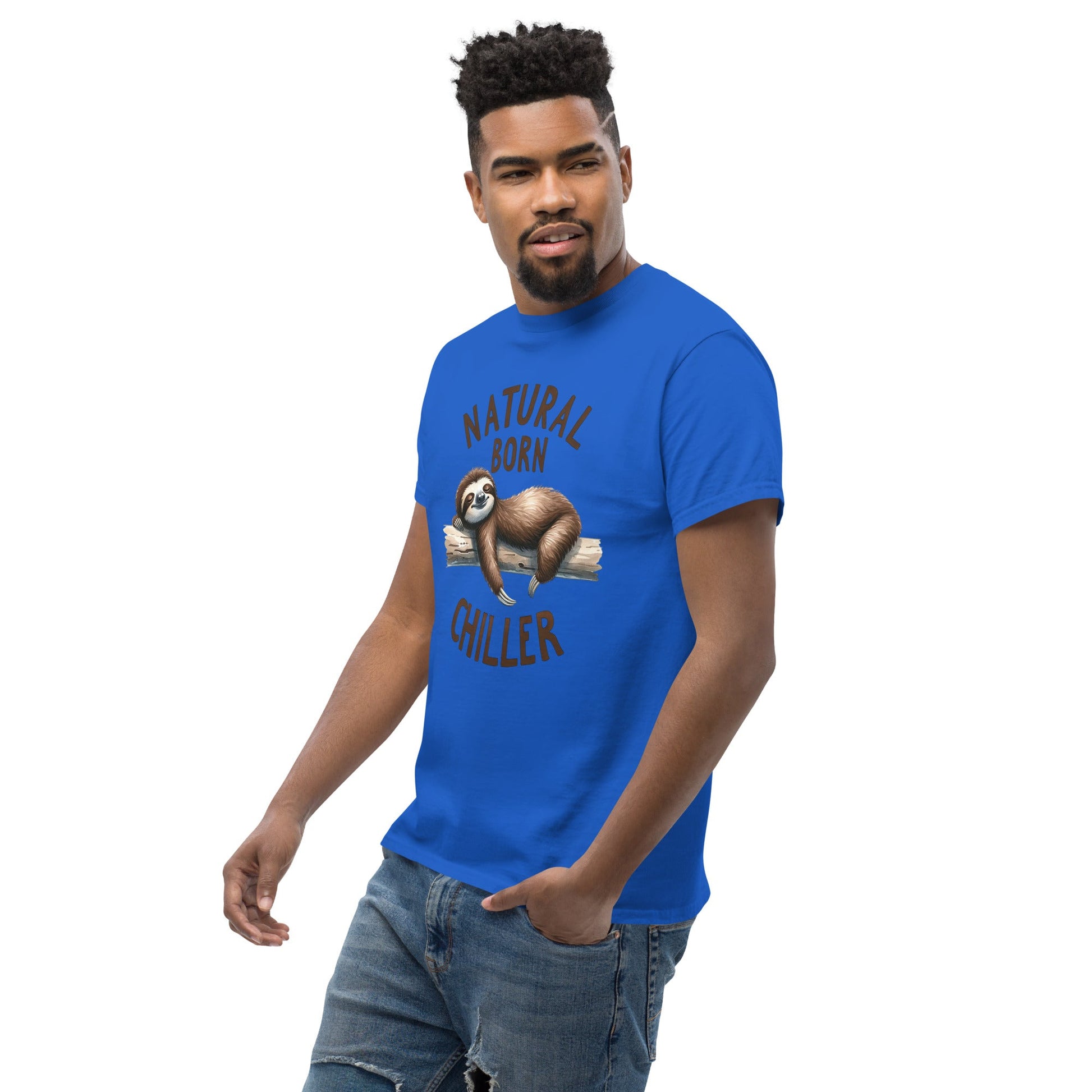 Natural Born Chiller | Sloth T-Shirt - Black - T-Shirts Online