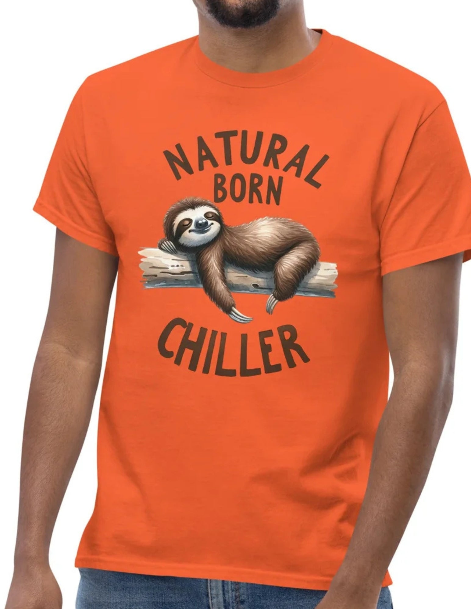 Natural Born Chiller | Sloth T-Shirt - Black - T-Shirts Online