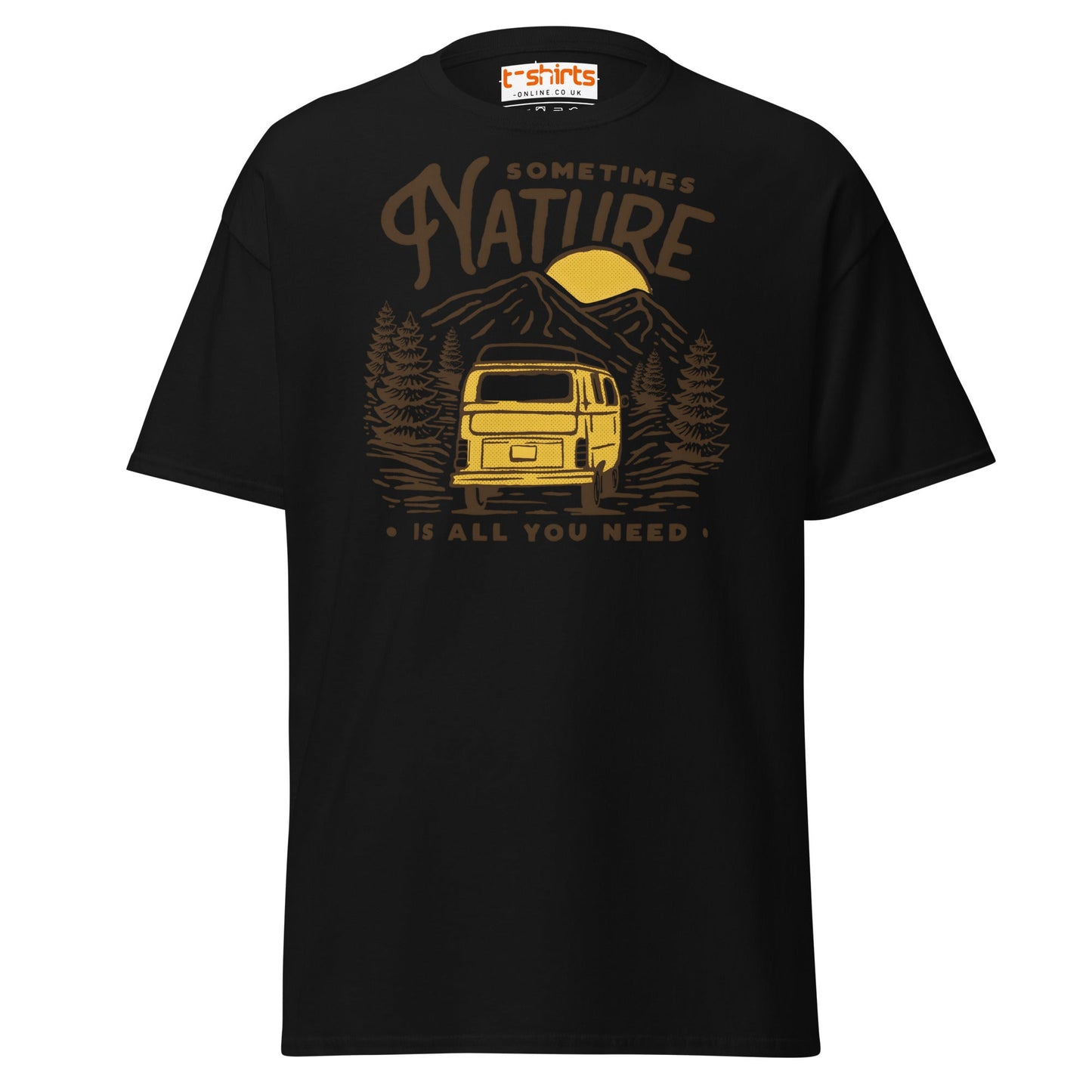 Nature Is All You Need T-Shirt | Adventure Van Tee - Black - T-Shirts Online