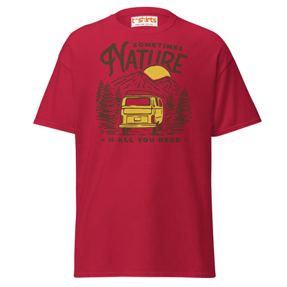 Nature Is All You Need T-Shirt | Adventure Van Tee - Cardinal - T-Shirts Online