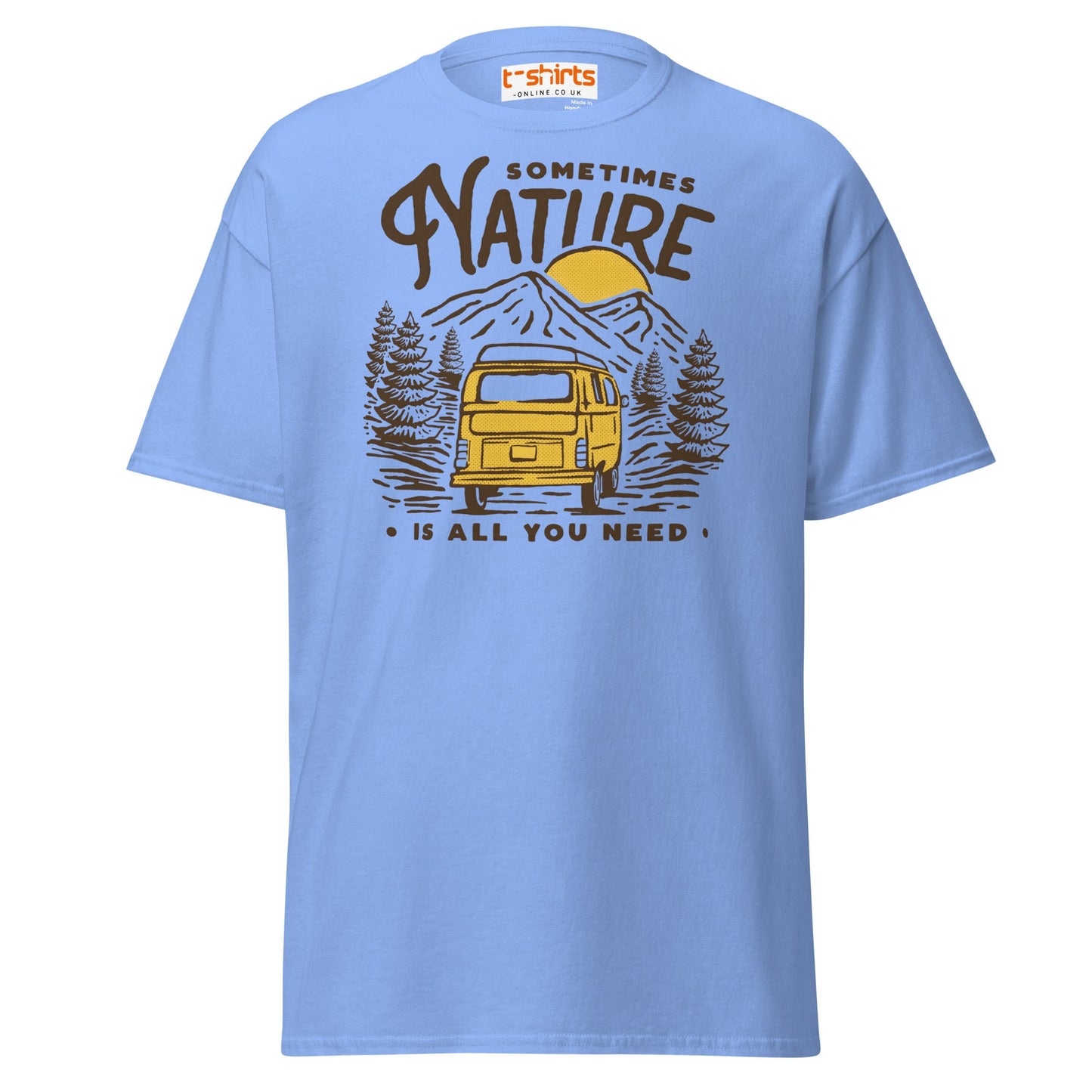 Nature Is All You Need T-Shirt | Adventure Van Tee - Carolina Blue - T-Shirts Online