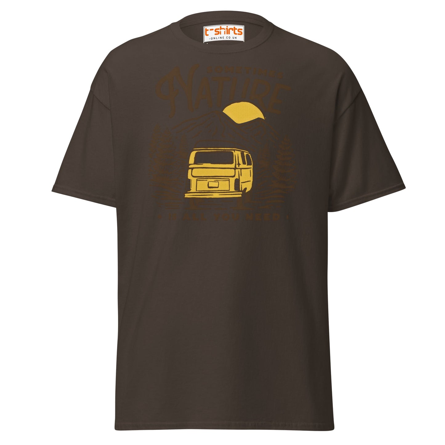 Nature Is All You Need T-Shirt | Adventure Van Tee - Dark Chocolate - T-Shirts Online