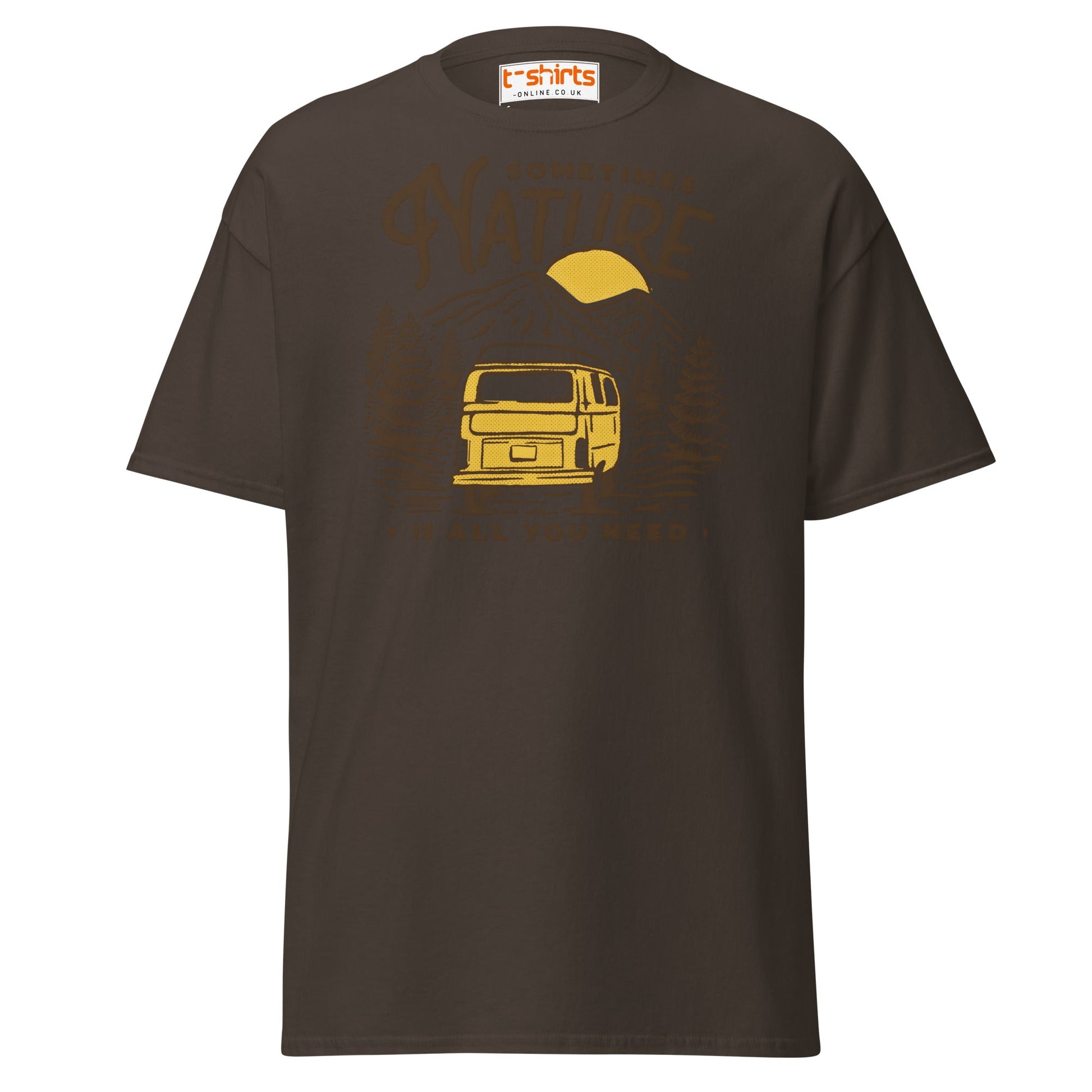 Nature Is All You Need T-Shirt | Adventure Van Tee - Dark Chocolate - T-Shirts Online