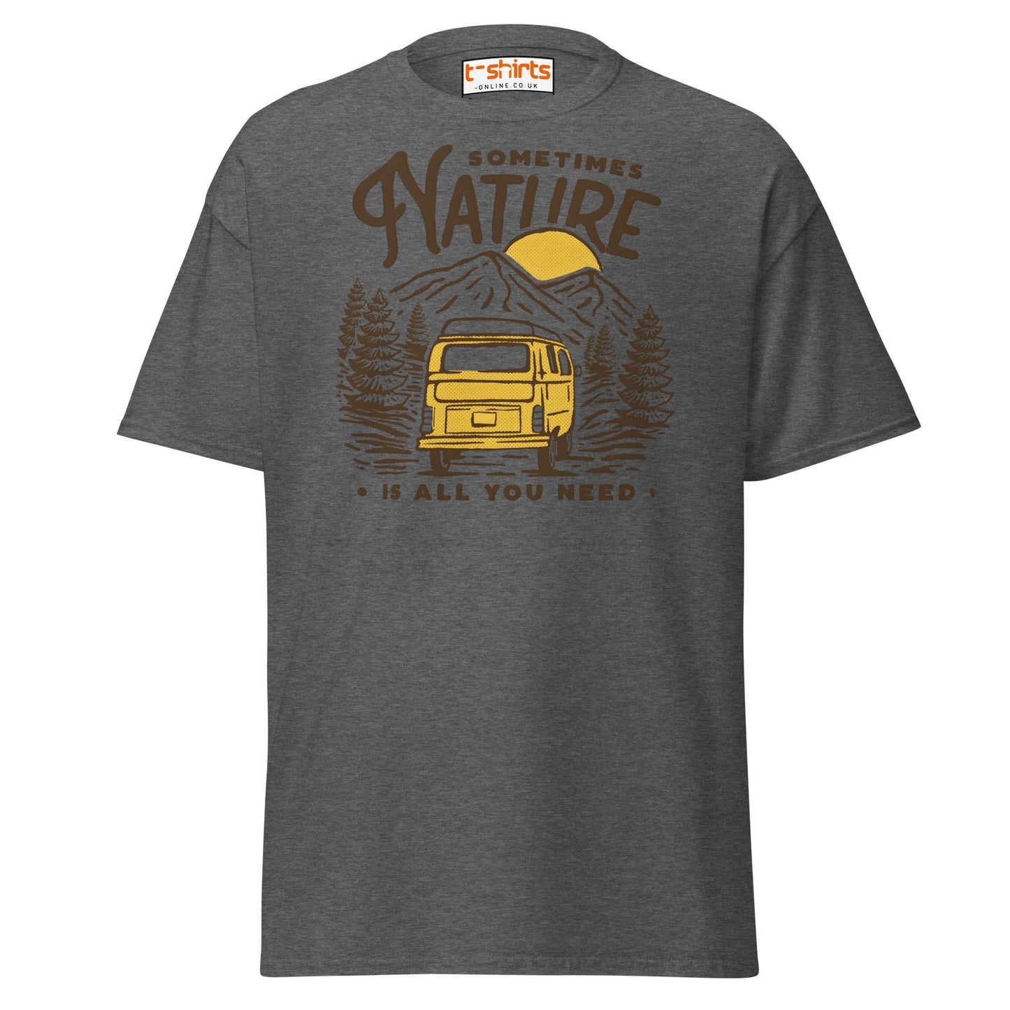 Nature Is All You Need T-Shirt | Adventure Van Tee - Dark Heather - T-Shirts Online