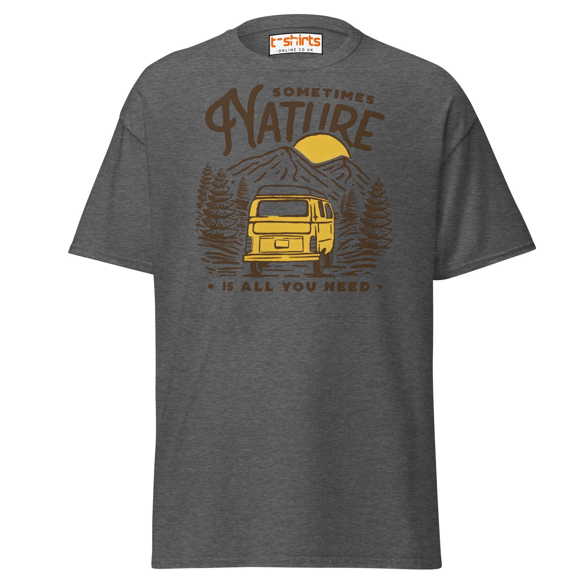 Nature Is All You Need T-Shirt | Adventure Van Tee - Dark Heather - T-Shirts Online