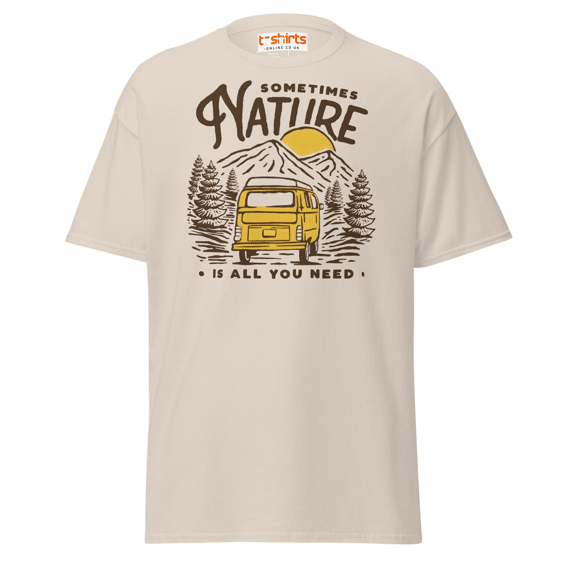 Nature Is All You Need T-Shirt | Adventure Van Tee - Natural - T-Shirts Online