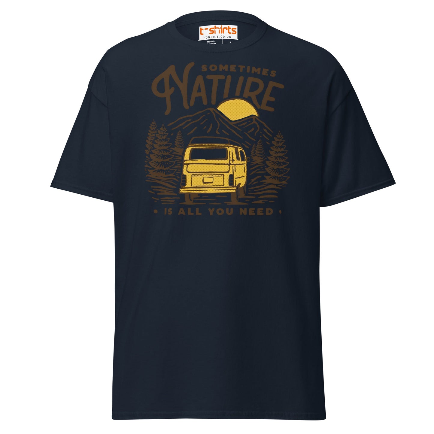 Nature Is All You Need T-Shirt | Adventure Van Tee - Navy - T-Shirts Online
