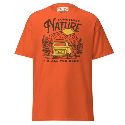 Nature Is All You Need T-Shirt | Adventure Van Tee - Orange - T-Shirts Online