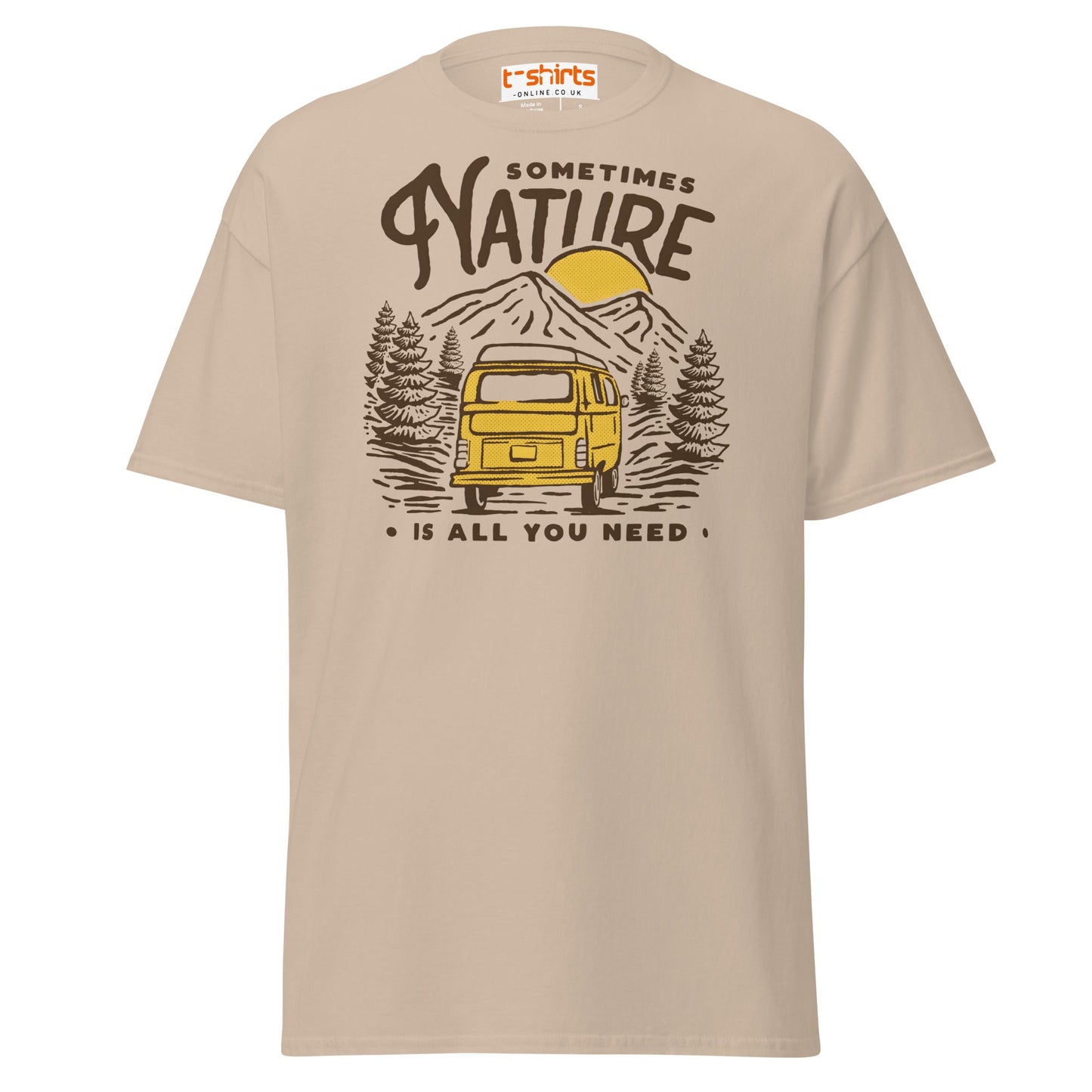 Nature Is All You Need T-Shirt | Adventure Van Tee - Sand - T-Shirts Online
