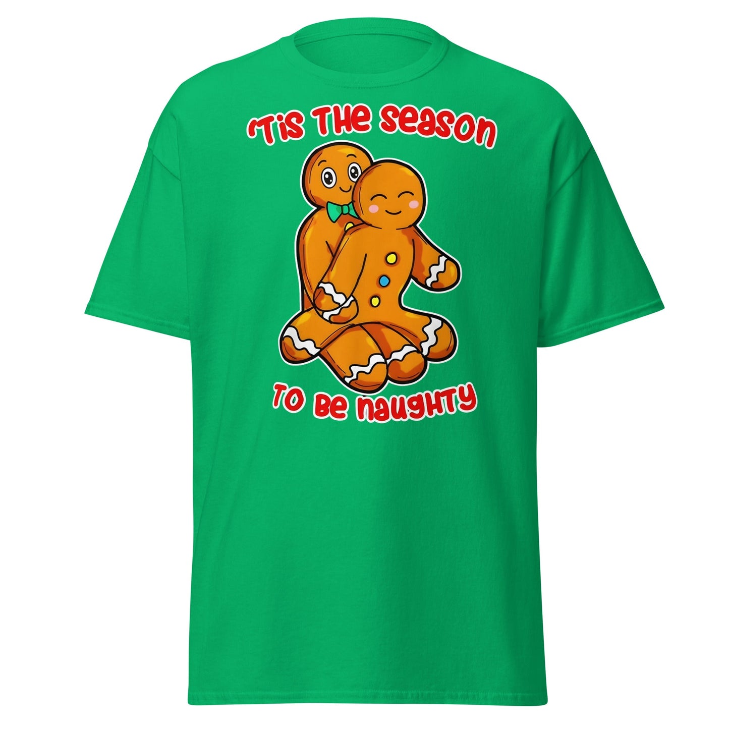 Naughty Gingerbread Christmas T-Shirt - Adult Humor Tee - Irish Green - T-Shirts Online
