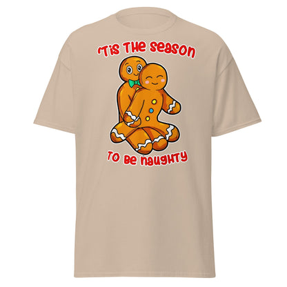 Naughty Gingerbread Christmas T-Shirt - Adult Humor Tee - Sand - T-Shirts Online
