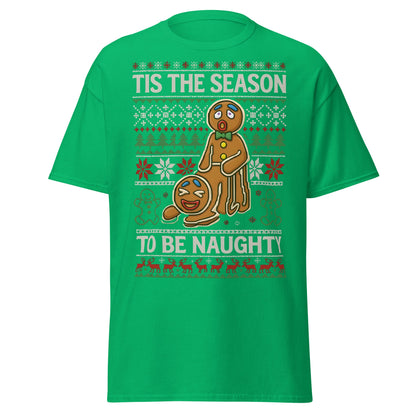 Naughty Gingerbread Men Ugly Christmas Sweater T-Shirt - Irish Green - T-Shirts Online