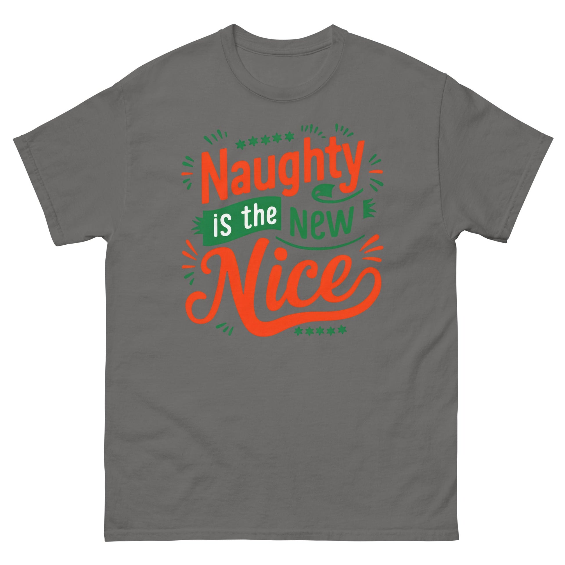 Naughty Is New Nice | Christmas T-Shirt - Charcoal - T-Shirts Online