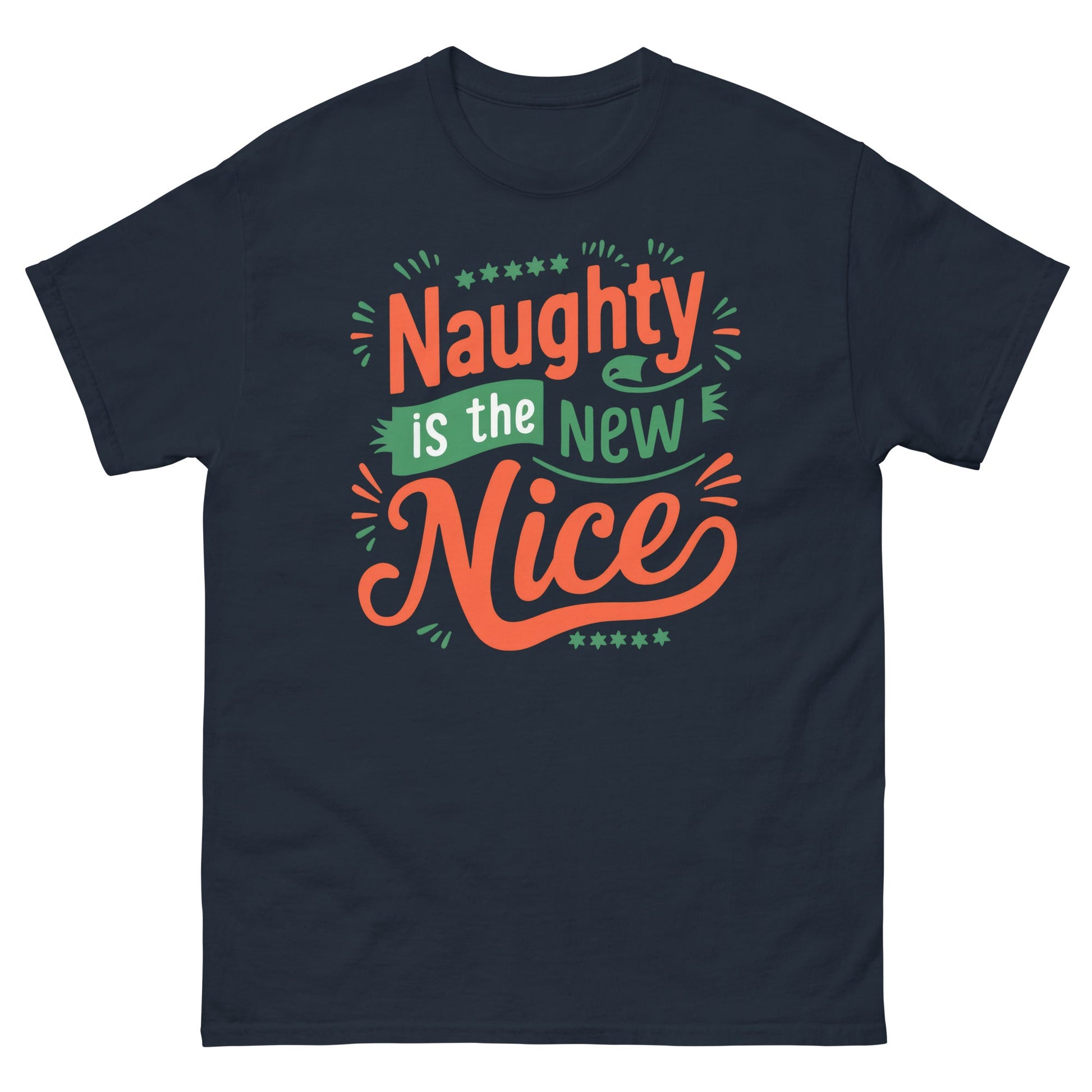 Naughty Is New Nice | Christmas T-Shirt - Navy - T-Shirts Online
