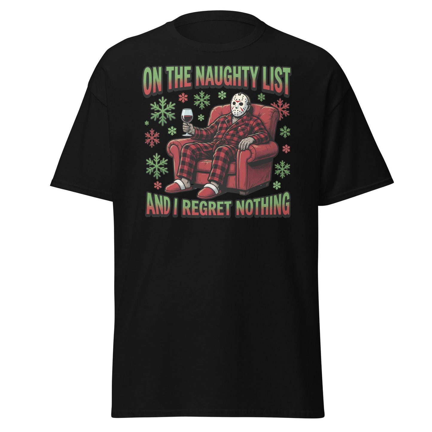 Naughty List Jason Voorhees Christmas T-Shirt - Black - T-Shirts Online