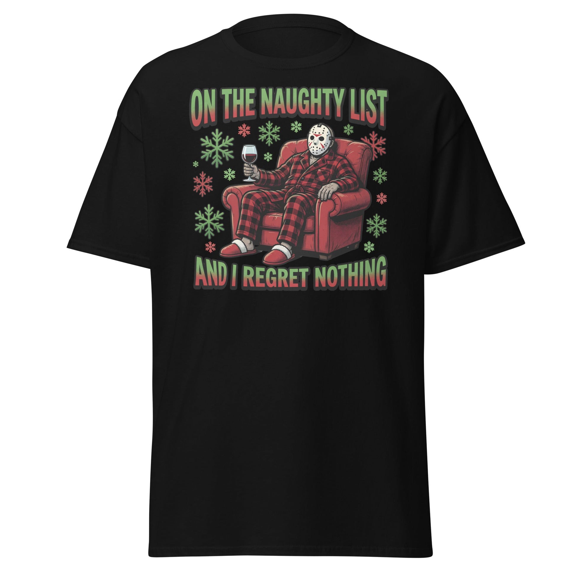 Naughty List Jason Voorhees Christmas T-Shirt - Black - T-Shirts Online