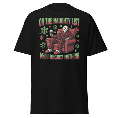 Naughty List Jason Voorhees Christmas T-Shirt - Black - T-Shirts Online