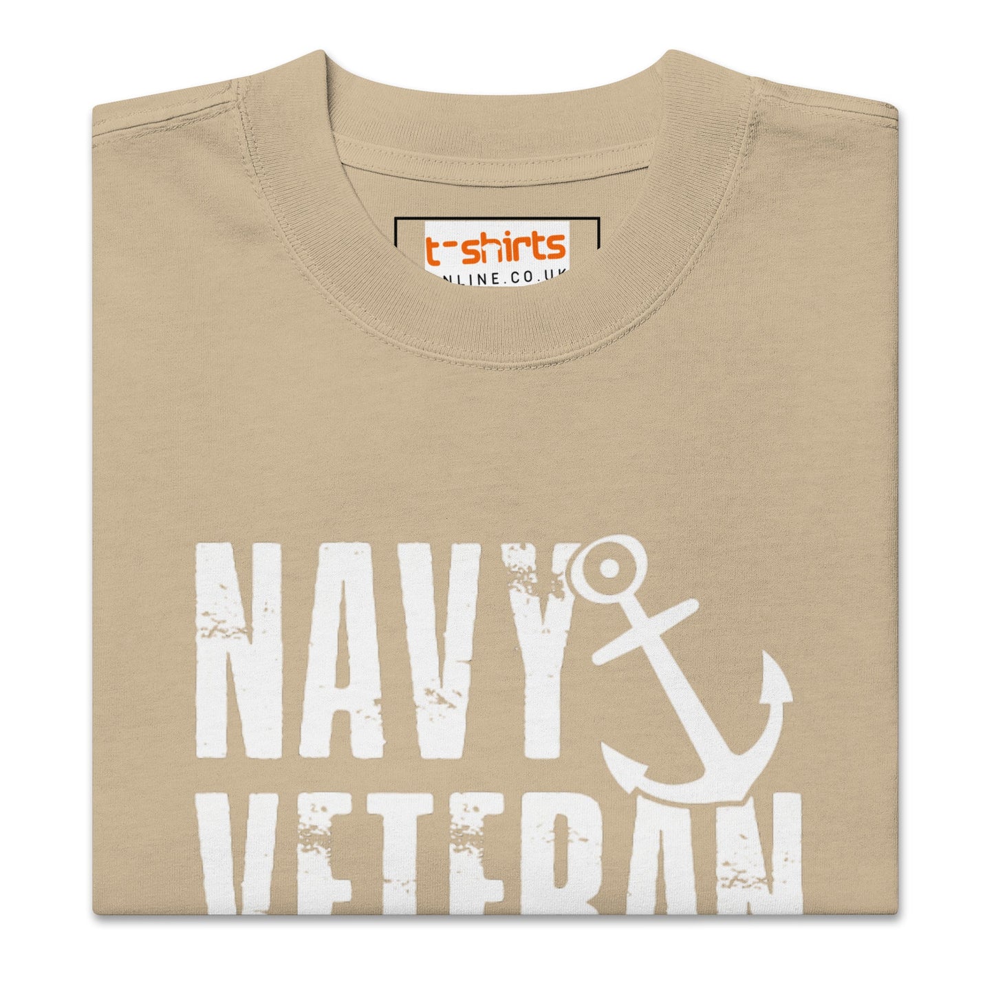 Navy Veteran T-Shirt | Oversized Faded Military Tee - Faded Black - T-Shirts Online