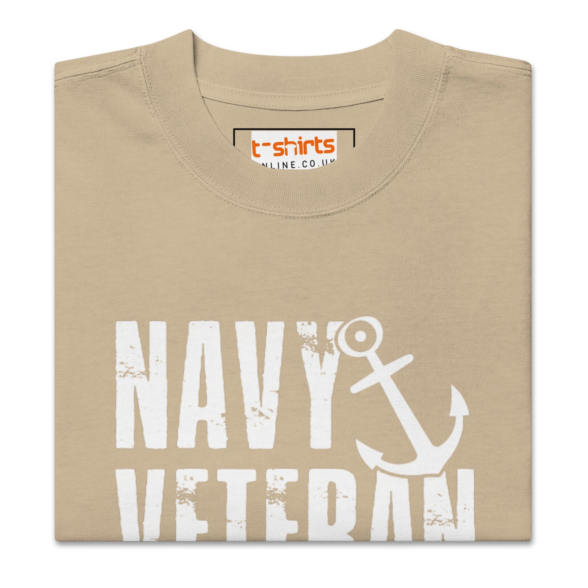 Navy Veteran T-Shirt | Oversized Faded Military Tee - Faded Black - T-Shirts Online