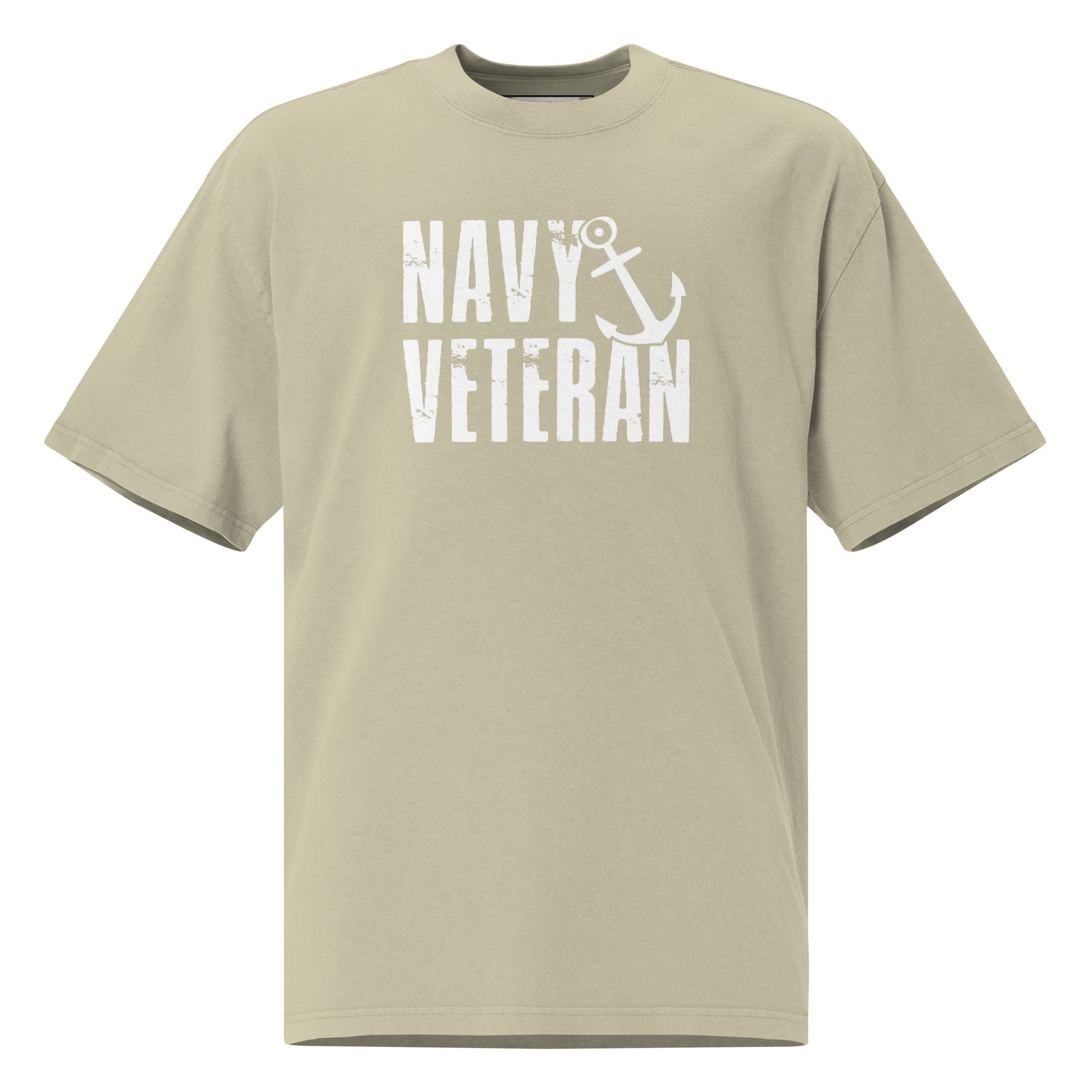 Navy Veteran T-Shirt | Oversized Faded Military Tee - Faded Eucalyptus - T-Shirts Online