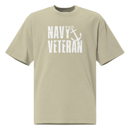 Navy Veteran T-Shirt | Oversized Faded Military Tee - Faded Eucalyptus - T-Shirts Online