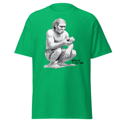Neanderthal Asks Rock "Is This True?" Grok Parody Tee - Irish Green - T-Shirts Online