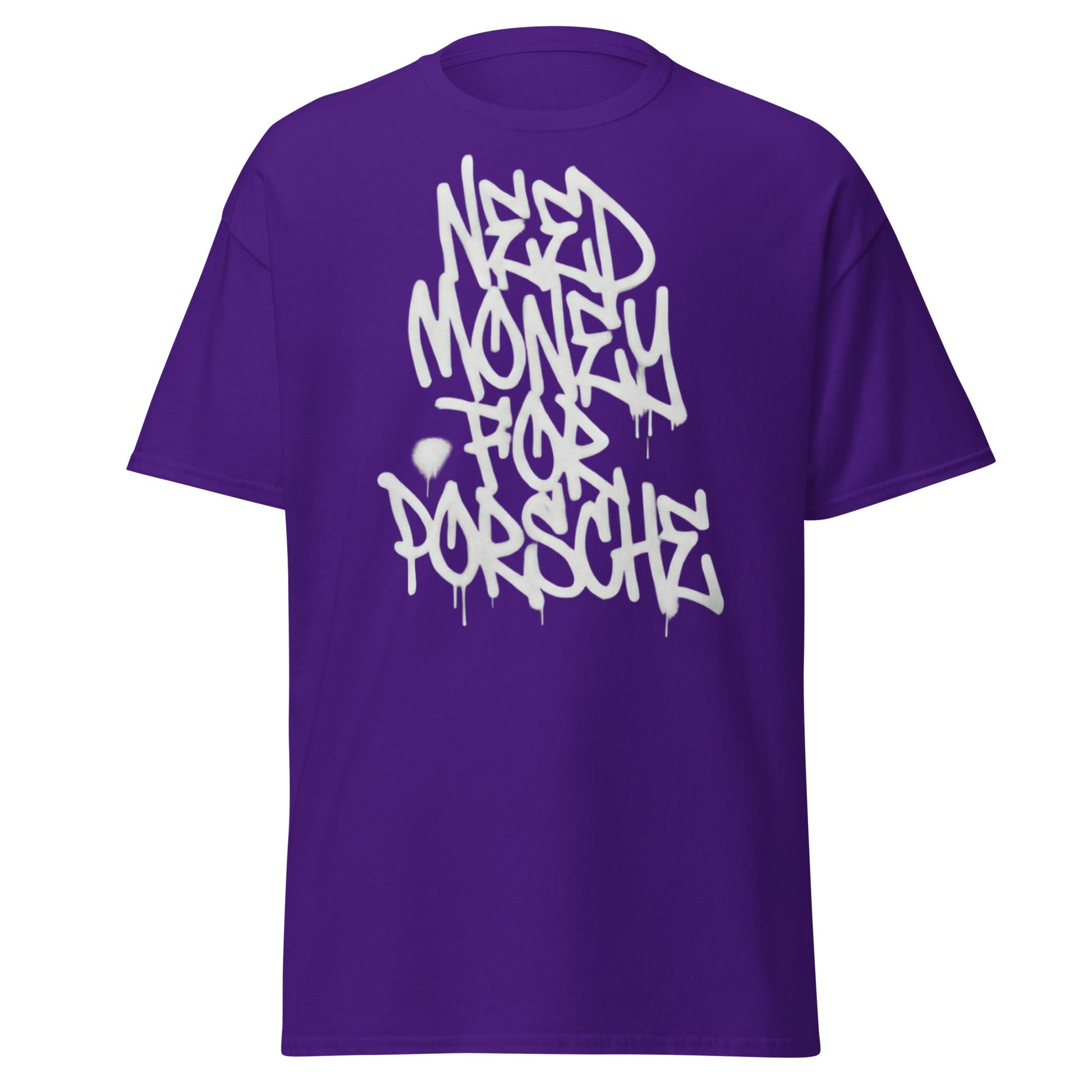 Need Money for Porsche T-Shirt | Funny Car Enthusiast Tee - Purple - T-Shirts Online