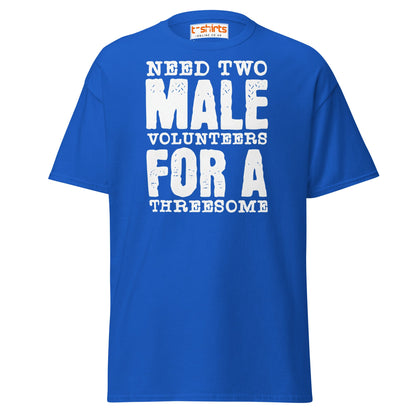 Need Two Male Volunteers T-Shirt - Royal - T-Shirts Online