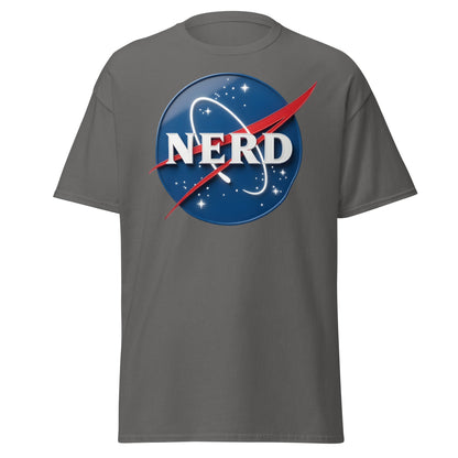 NERD NASA Parody T-Shirt - Shiny Space Geek Graphic Tee - Charcoal - T-Shirts Online