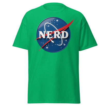 NERD NASA Parody T-Shirt - Shiny Space Geek Graphic Tee - Irish Green - T-Shirts Online