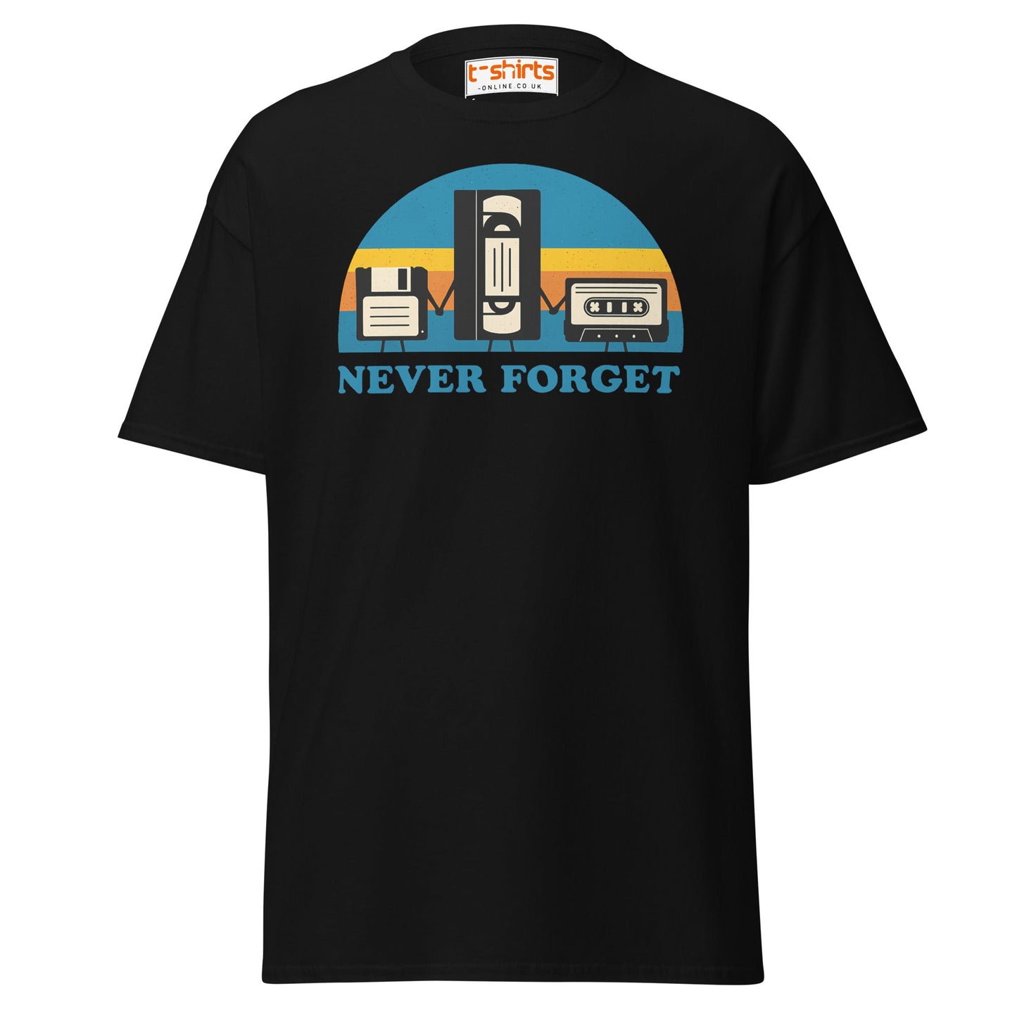 Never Forget Retro Tech T-Shirt - Black - T-Shirts Online