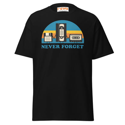 Never Forget Retro Tech T-Shirt - Black - T-Shirts Online