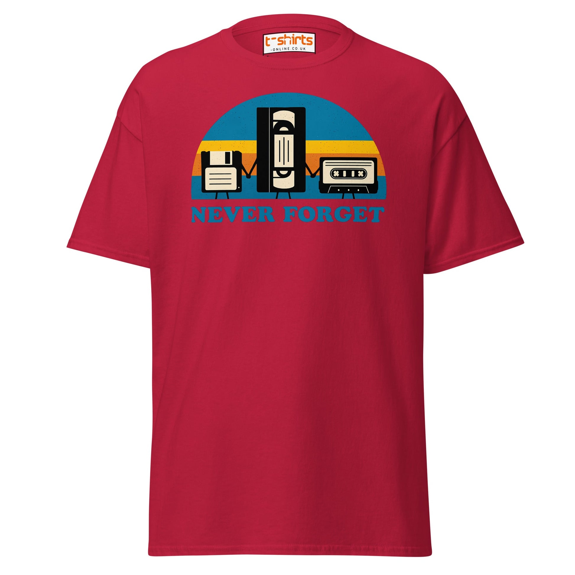 Never Forget Retro Tech T-Shirt - Cardinal - T-Shirts Online