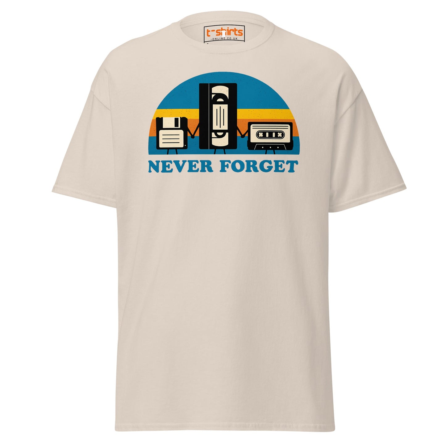 Never Forget Retro Tech T-Shirt - Natural - T-Shirts Online