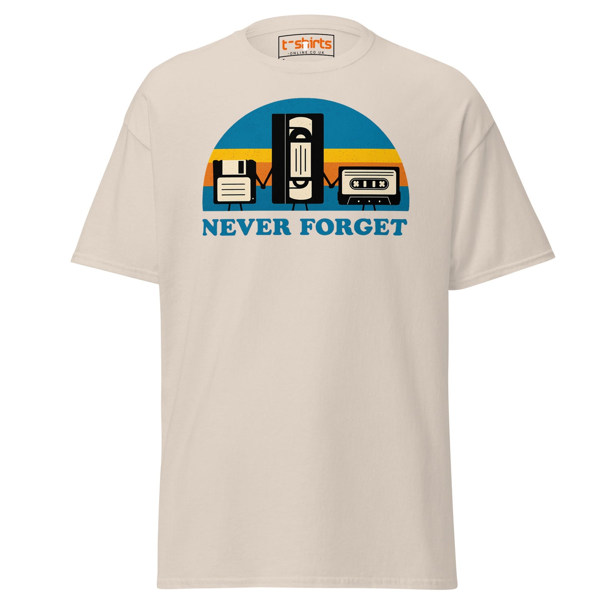 Never Forget Retro Tech T-Shirt - Natural - T-Shirts Online