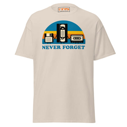 Never Forget Retro Tech T-Shirt - Natural - T-Shirts Online