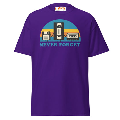 Never Forget Retro Tech T-Shirt - Purple - T-Shirts Online