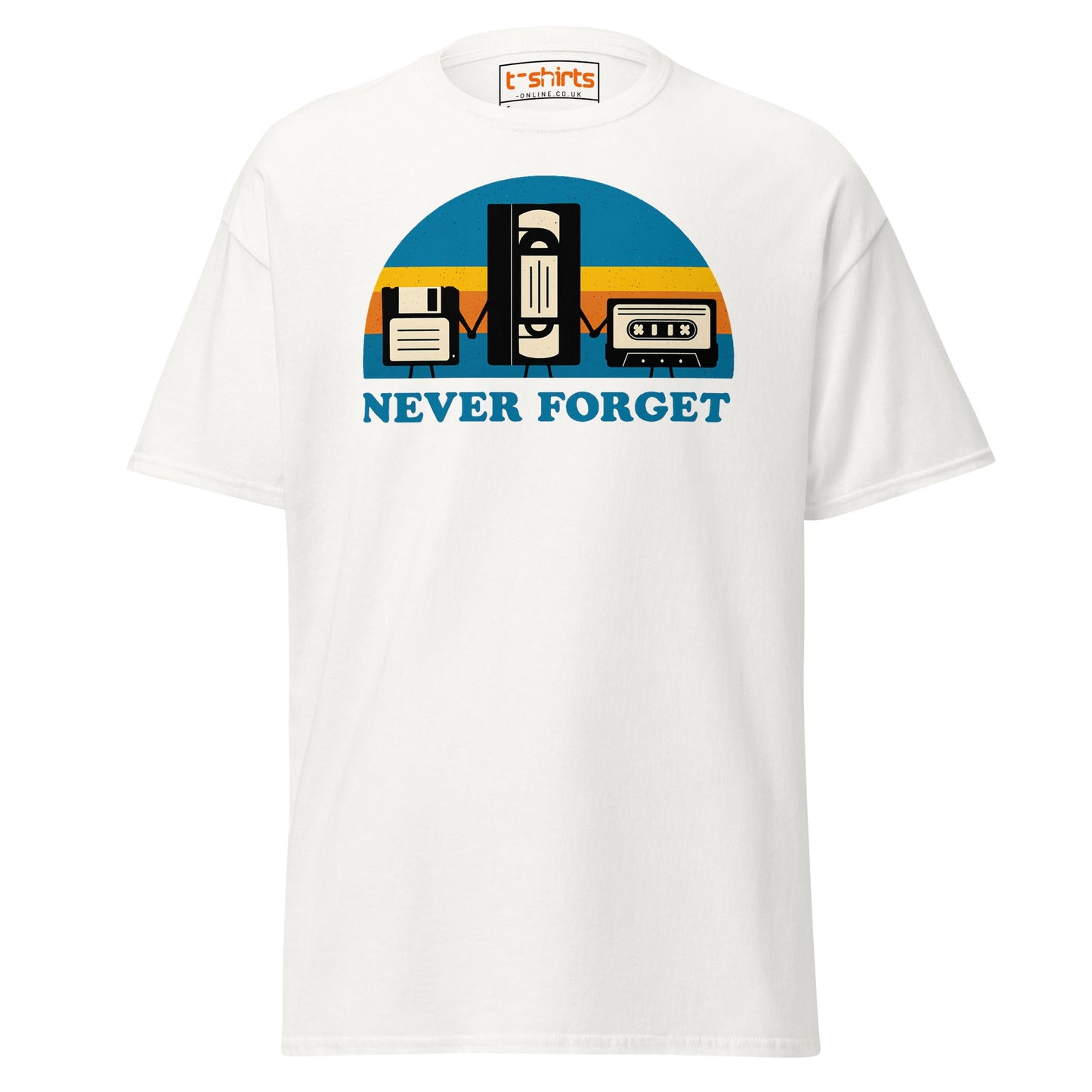 Never Forget Retro Tech T-Shirt - White - T-Shirts Online