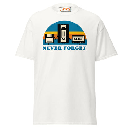 Never Forget Retro Tech T-Shirt - White - T-Shirts Online