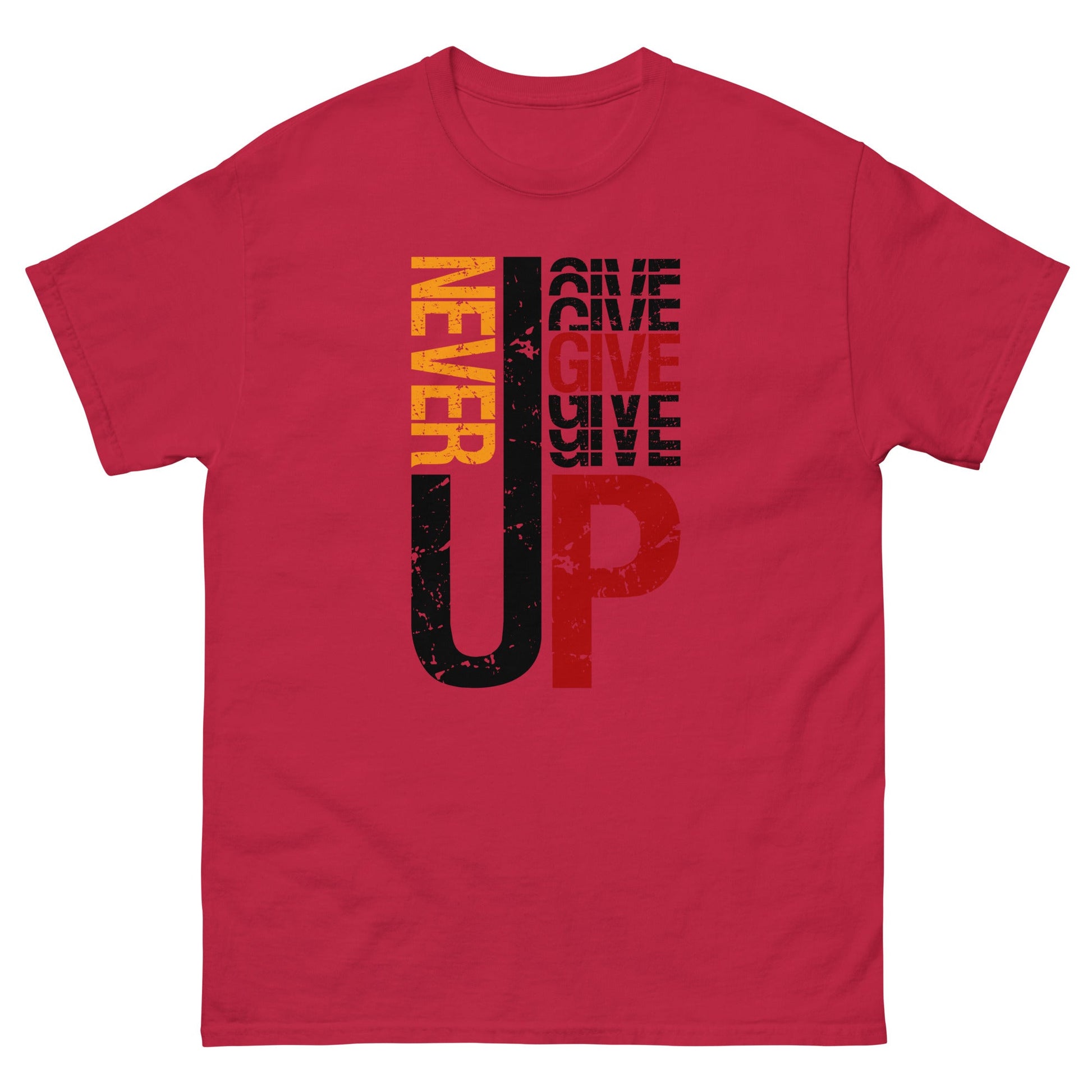 Never Give Up | Motivational T-Shirt - Cardinal - T-Shirts Online