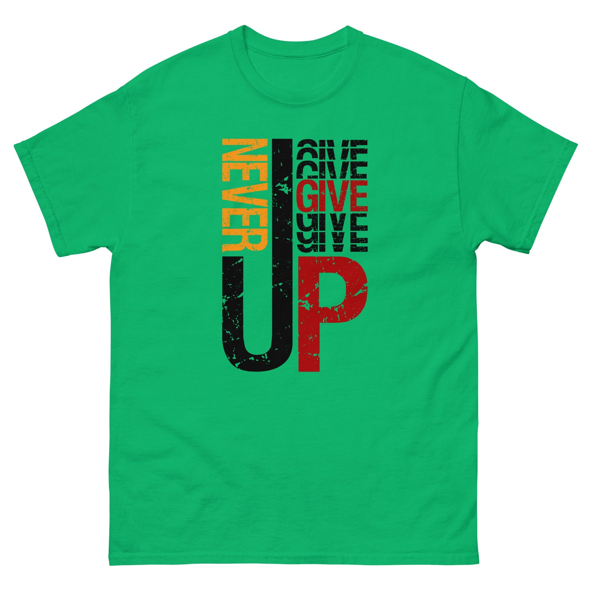 Never Give Up | Motivational T-Shirt - Irish Green - T-Shirts Online